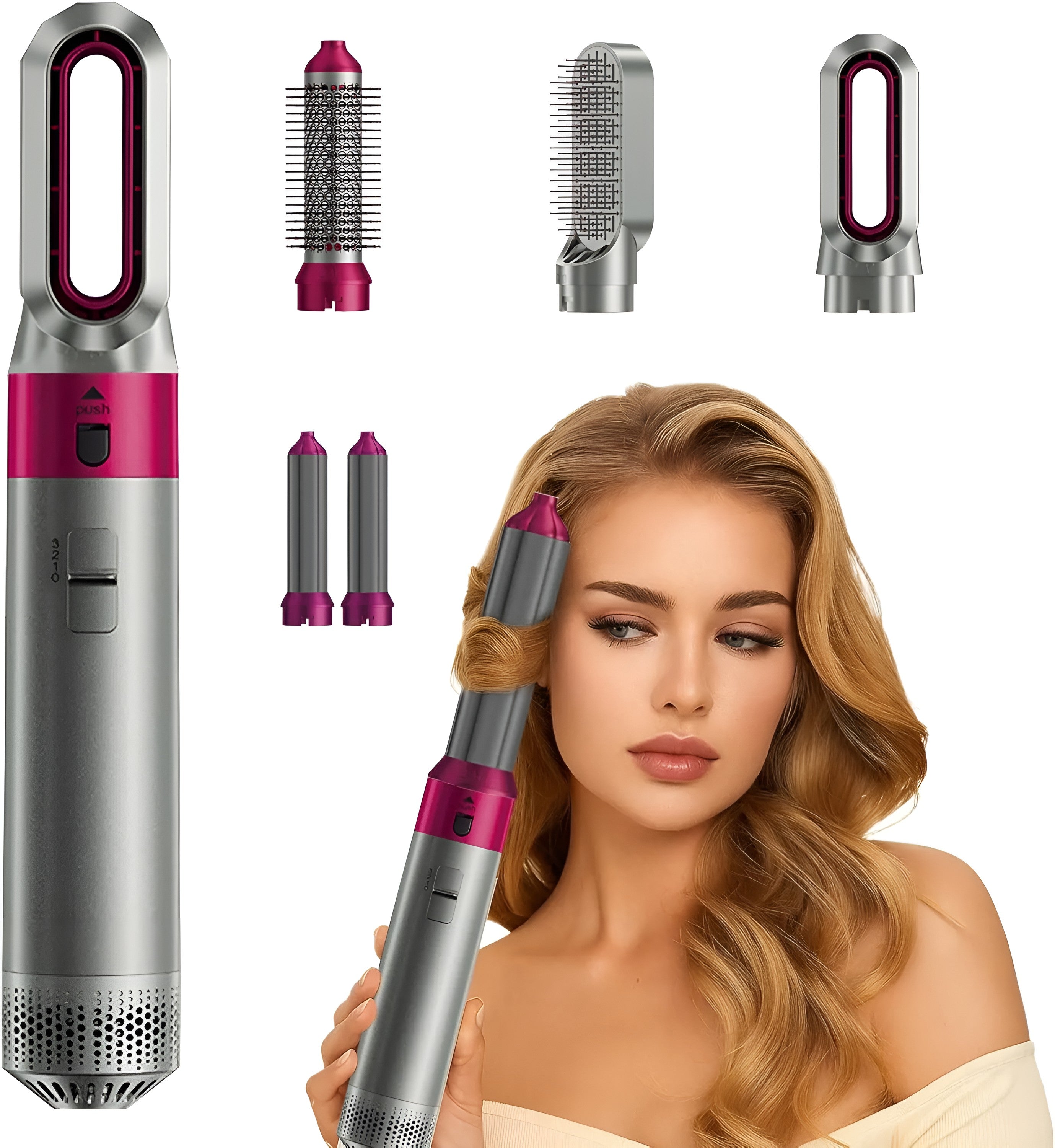 Sèche-cheveux professionnel 5-en-1 – Puissance, précision & élégance