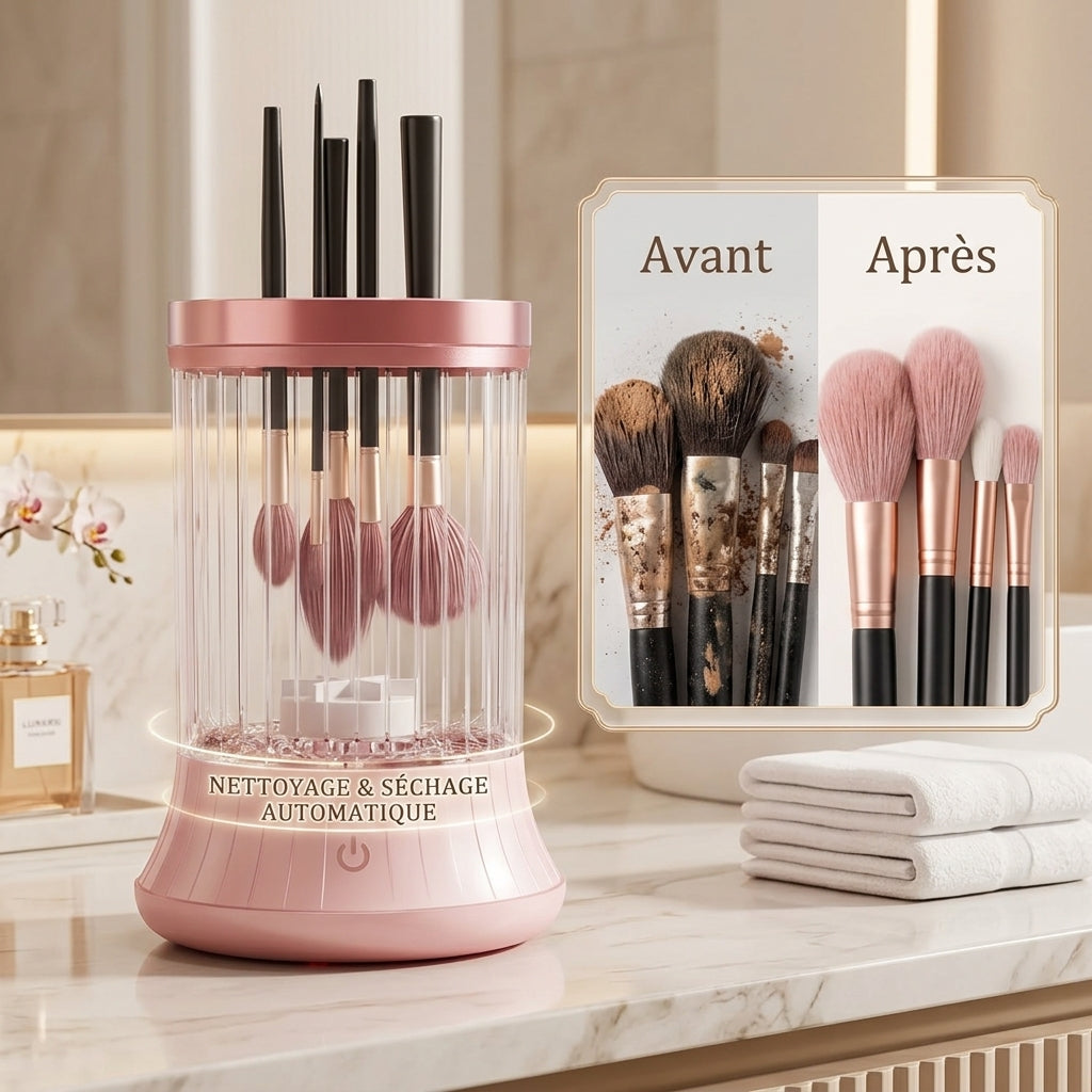 Nettoyeur de Pinceaux de Maquillage Électrique – Propre en 30 Secondes