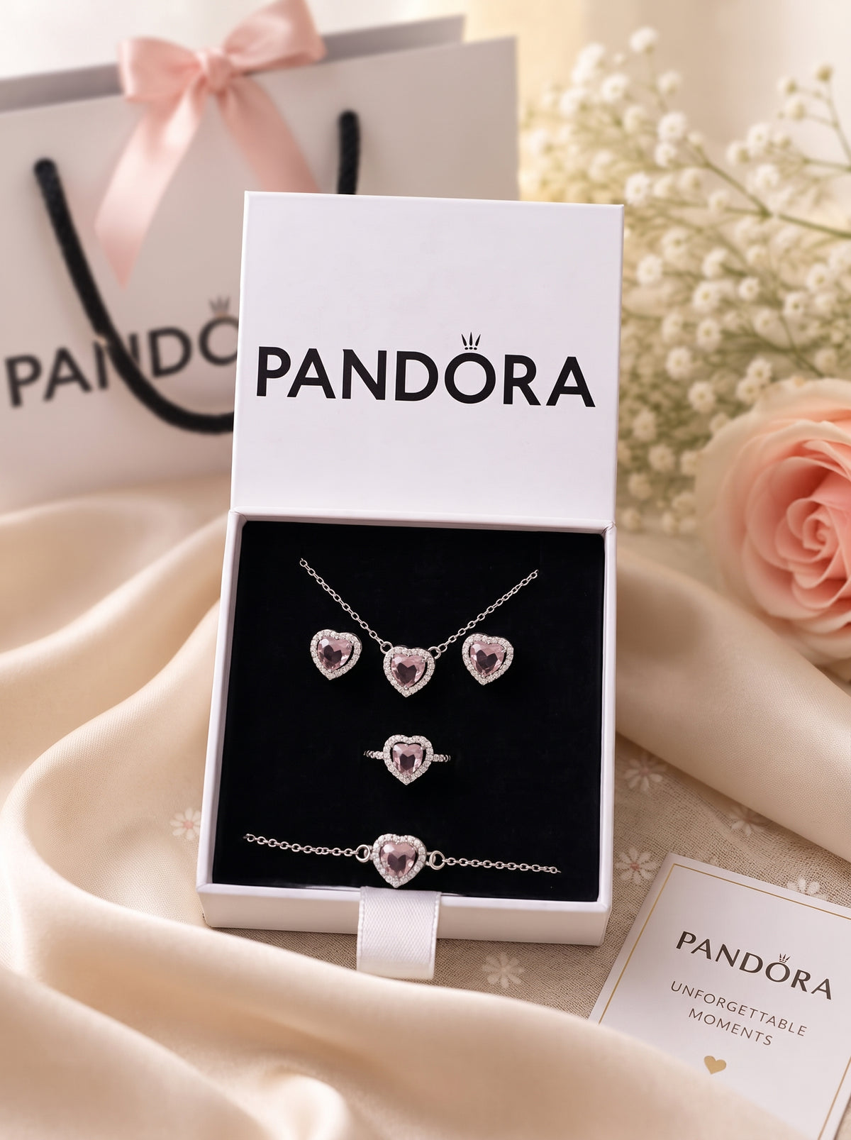 Parure Cœur Argent – Style Pandora