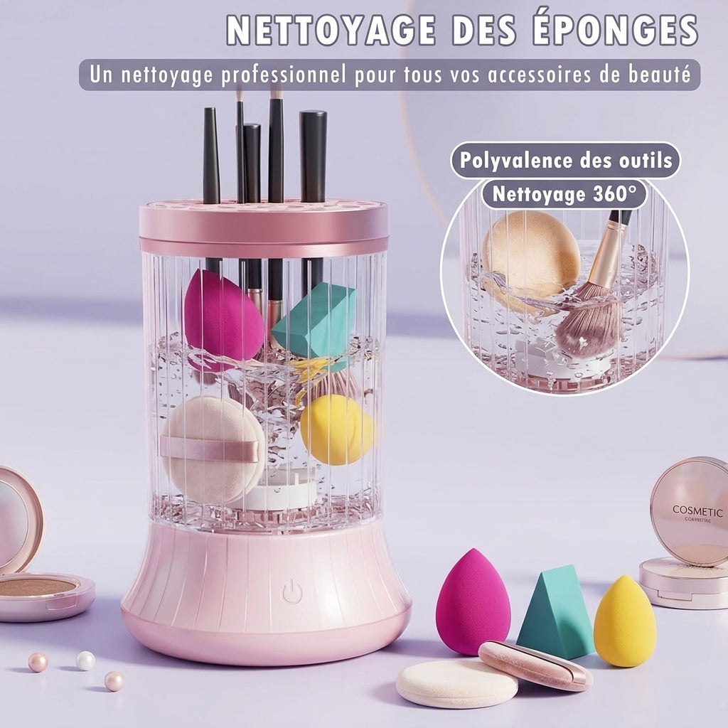 Nettoyeur de Pinceaux de Maquillage Électrique – Propre en 30 Secondes