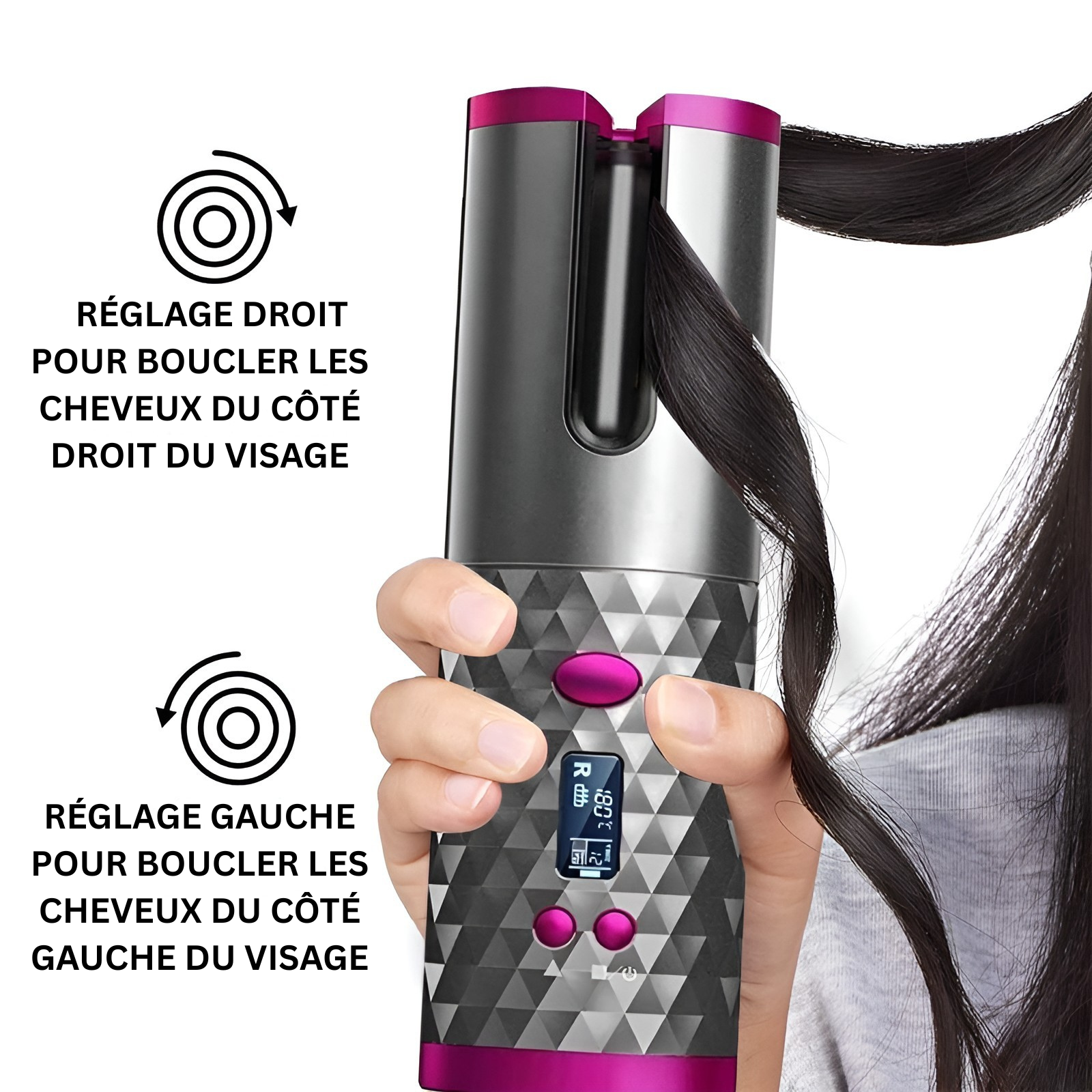 Boucleur Automatique Sans Fil en Céramique – Boucles Parfaites Où Que Vous Soyez